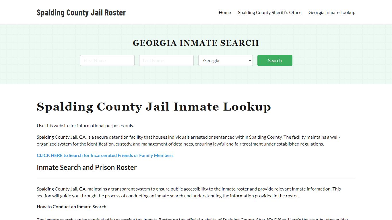 Spalding County Jail Roster Lookup, GA, Inmate Search