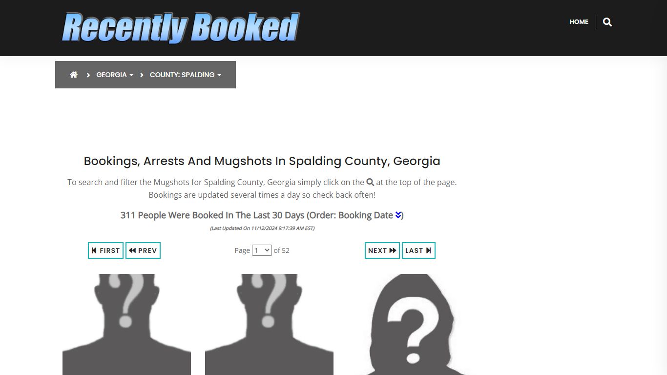 Bookings, Arrests and Mugshots in Spalding County, Georgia