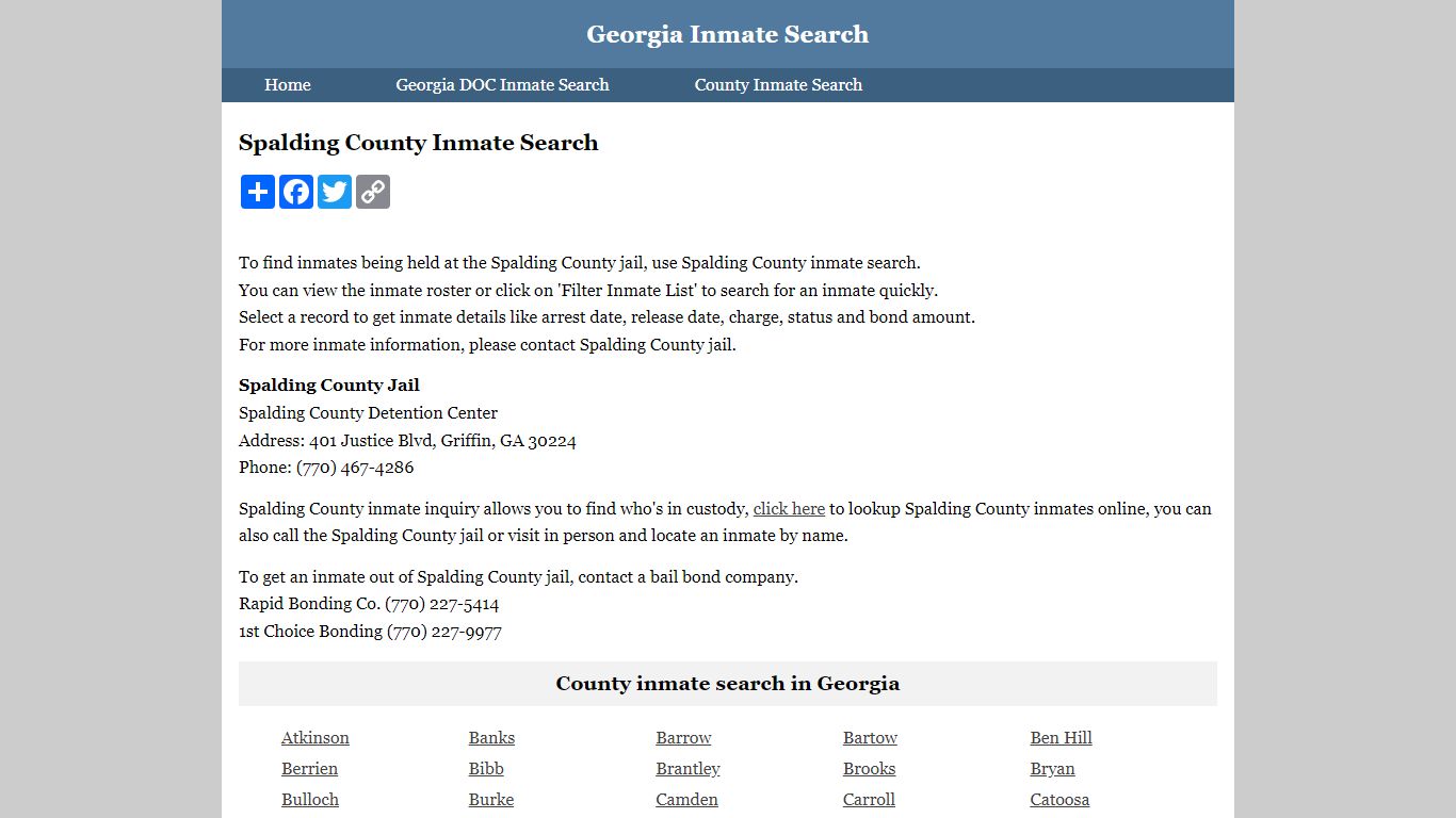 Spalding County Inmate Search